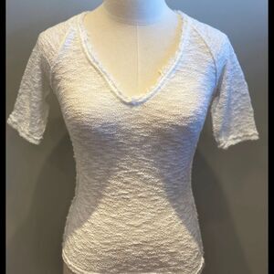 We the Free People Textured Tee Shirt V Neck cotton